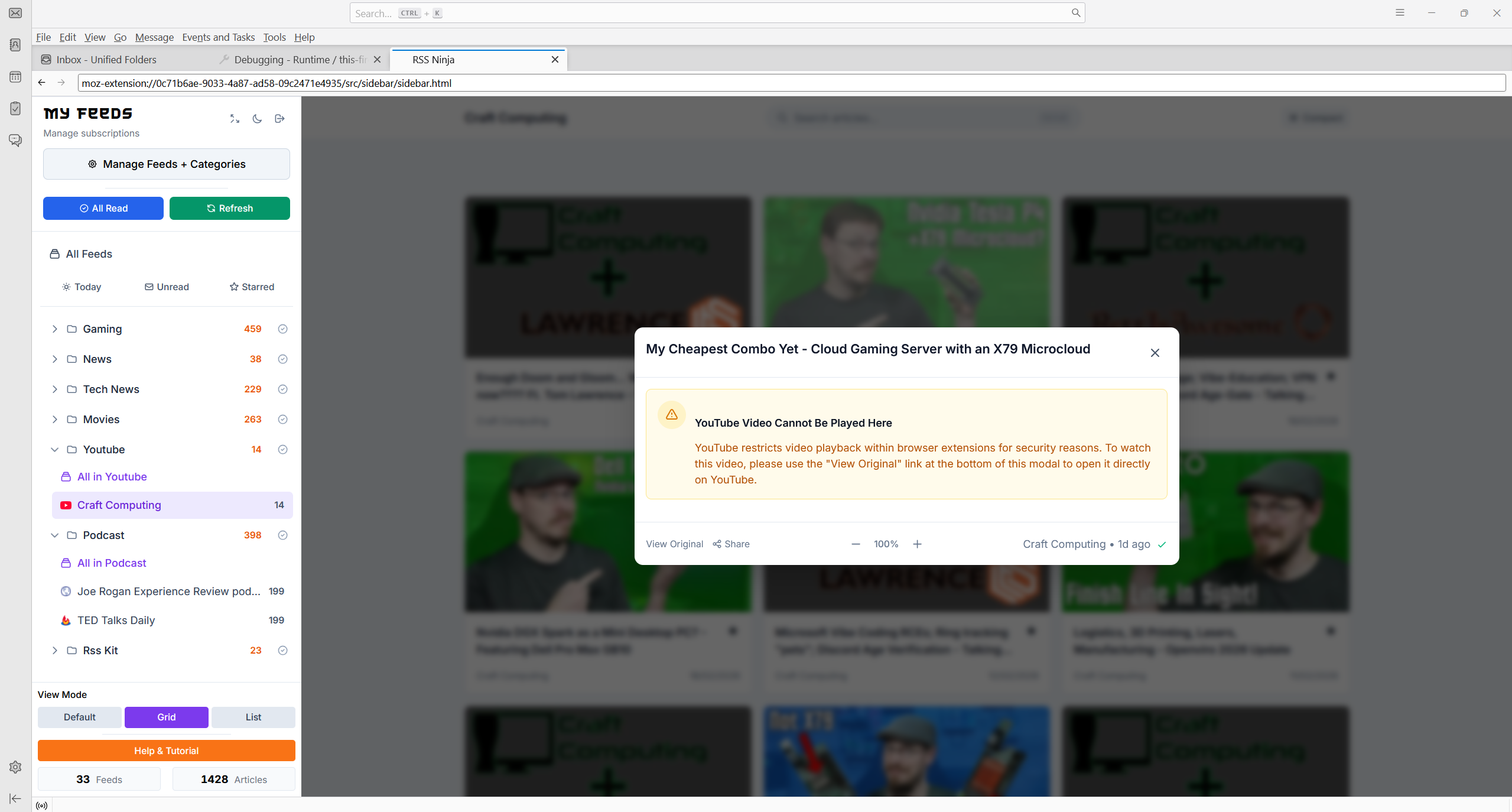 RSS Ninja Thunderbird